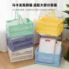 Cesta de Compras Plegable Grande con Tapa para Venta al por Mayor, Cesta de Frutas de Plástico, Cesta Portátil de Almacenamiento para Picnic, Cesta Hueca