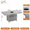 Mesa para Olla Caliente de Acero Inoxidable Estilo Coreano, Mesas Redondas Grandes de 1.5m, Sillas Plegables con Cubierta Suave Estilo Industrial, Mesa de Comedor con Inducción para Restaurante de Barbacoa