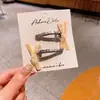 Pasador de Pelo Estilo Coreano Azul Plata Cuero Niños Versátil Lazo Hecho a Mano Clip de Pato Pinza para Flequillo Rizo Roto Pinza Lateral