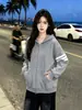 Nueva chaqueta casual versátil de moda de nicho para otoño, sudadera con capucha versátil de moda única y simple para mujer