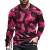 Camiseta de manga larga para hombre con estampado digital, cuello redondo, corte holgado, estampado de camuflaje deportivo 3D, nueva para primavera y otoño, transfronteriza