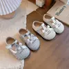Sapatos de Princesa Mary Jane Vazados de Tricô para Meninas 2026 Primavera/Verão Novos Fechados com Laço para Bebês