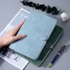 Conjunto de notebook com fivela redonda A5, caixa de presente, logotipo personalizável, fivela magnética simples, diário para reuniões de escritório