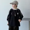 Ropa de Otoño e Invierno para Niños Sudadera con Bloques de Color Súper Bonita Nuevo Estilo 2026 Niños Grandes Primavera Otoño Invierno Camiseta Base Elegante