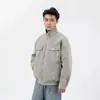 Moda Retro Americana Jaqueta de Couro PU Masculina Outono Fresca Gola Alta Roupa de Trabalho Roupa Masculina Jaqueta de Couro Jaqueta Roupa Masculina
