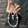 Pingente Criativo de Coração Estilo Coreano, Doces Contas de Cristal Brilhantes, Cordão para Celular, Acessório de Chaveiro de Alto Valor, Pingente para Bolsa Feminina