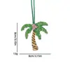 Parche Bordado Hecho a Mano con Cuentas de Árbol de Coco Limón con Correa para Colgar, Colgante para Bolso Pequeño, Accesorios de Pedrería, Adornos para Ropa