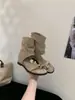Alilover Ali Lover ~ Sandalias de Hebilla de Metal de Moda Nicho con Elevación Interna en la Punta Botines Cortos Retro Versátiles para Mujer
