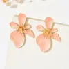 Brincos Irregulares Estilo Gota de Óleo Florais Transfronteiriços, Brincos de Verão Nicho de Alto Padrão, Novos Brincos Personalizados Estilo Férias para Mulheres
