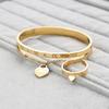 Conjunto de pulseras romanas de borlas y corazón de amor para mujer, joyería de acero de titanio al por mayor, no se decolora