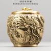Lata de Té de Latón Dragón Fénix Cinco Tigres Lata de Té Decoración del Hogar Regalo Estudio Chino Escritorio de Oficina Adorno de Cobre