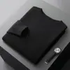 Suéter de lana para hombre con cuello semialto, engrosado para abrigar en otoño e invierno, jersey de color liso con cuello medio para mediana edad y personas mayores, camisa de capa base