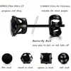 Pendientes redondos populares transfronterizos, ear cuffs de barra, tachuelas cuadradas, ear cuffs de acero inoxidable para hombre, pendientes de piercing negros