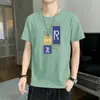 Fábrica de Origen Transfronterizo Verano 2025 Nuevo Manga Corta Marca de Moda Estilo Hong Kong de Moda Camiseta Holgada y Versátil Estilo Simple para Hombre