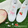 Nova Fivela Usável DIY Tênis Casuais Removível Laço de Cereja Cadarço Flor Moda Versátil Fivela Fofa