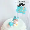 Cartão de bolo de aniversário Oh Baby Decoração de bolo com letra em inglês Cartão de acrílico Barba preta Decoração de panificação