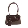 2025 Nova Bolsa Transversal de Couro com Cera de Óleo Bolsa Tote Feminina Versátil para o Dia a Dia Bolsa de Ombro Bolsa Quadrada Pequena Bolsa de Axila
