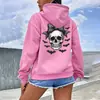 Sudadera con Estampado de Calavera y Lazo para Mujer, Suéter Casual, Comercio Exterior Transfronterizo, Temu Wish Asia