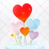 Enfeite de bolo de aniversário plug-in estrelas brilhantes cartão de amor estrelas de cinco pontas corações foscos estrelas cartão grande