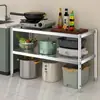 Estante de Almacenamiento para Piso de Casa y Cocina Estantería de Almacenamiento Multicapa Estante de Acero Inoxidable Trabajo de Almacenamiento Multifuncional