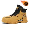 Botas Martin de Cano Alto com Forro de Lã de Inverno Patenteadas para Homens, Sapatos de Trabalho Versáteis da Moda, Botas Curtas Quentes de Algodão com Solado Grosso