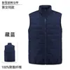 Nuevas chaquetas acolchadas de algodón para otoño e invierno para hombres y mujeres, chalecos de algodón rellenos de plumón, chalecos de cuello alto, ropa de trabajo cálida y opciones de logo personalizadas