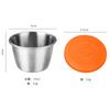 Recipiente para salsa de acero inoxidable de 70 ml, tapa de silicona, recipiente para salsa, conservante, para ensalada, salsa de tomate y condimentos.