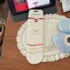 Calcetines Rojos de Dibujos Animados para Mujer, Estilo Delgado de Verano, Calcetines Anchos con Bloques de Color Oso Dopamina, Calcetines Anchos Blancos Sin Costuras Estilo Coreano