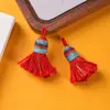 Nuevo Estilo Étnico Hilo de Algodón Retorcido a Mano Accesorios de Borla de Brocado Song Pulsera DIY Hecha a Mano Accesorios Colgante Pequeño