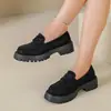 Estilo Británico Transfronterizo Europeo y Americano 2026 Nuevos Mocasines para Mujer Transfronterizos Academia Talla Grande Suela Gruesa Zapatos Pequeños de Cuero Venta al por Mayor Talla Grande