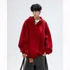 Sudadera con Capucha Azul Marino para Hombre en Primavera y Otoño Pesada Rígida Casual con Capucha Talla Grande Top Suelto Diseño de Puntada Recta Chaqueta