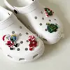 Diapositivas para zapatos de decoración navideña, árbol de Navidad, Papá Noel, muñeco de nieve, caucho blando de PVC, nuevos accesorios navideños