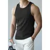 Camiseta Masculina 2025 Verão com Textura de Costela, Respirável, Antirrugas, Estampa de Vaso, Casual para o Trabalho, Alta Elasticidade, Top Fitness