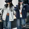 Casaco para Meninas Primavera e Outono 2026 Nova Moda Jaqueta Moletom com Capuz para Meninas Mais Velhas, Jaqueta Baseball Casual Solta Top