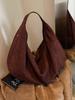 Bolso de Hombro Retro Popular Transfronterizo de Gamuza Escarchada 2025 Nuevo Casual Superficie Suave Gran Capacidad