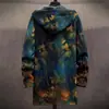 Estação Independente Transfronteiriça Temu Nova Série Floral com Zíper Outono e Inverno Conjunto de Algodão com Capuz Sarja Forro Longo Cinza
