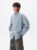 Camisa masculina estilo college, corte solto, jaqueta xadrez pesada, camisa versátil de manga comprida para primavera, estilo americano retrô moderno