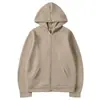 Cardigan Europeu e Americano com Zíper e Capuz Moletom Cor Sólida Roupa Esportiva Top Outono e Inverno Mesmo Estilo Camisa com Zíper para Homens e Mulheres