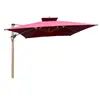 Sombrilla Romana Voladiza Cuadrada Doble de 2.5M/3M con Base de Hierro Cruzada, Parasol para Exteriores Ideal para Patio Piscina Jardín