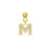Andywen Plata S925 Accesorios de Letras Microincrustados Colgante de Letra Inglesa Simple y Versátil Pendientes Colgantes de 26 Letras