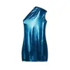 Roupas Femininas Estilo Europeu e Americano Venda Quente Primavera Comércio Exterior Novo Sexy Justo Cor Sólida Sem Ombro Sem Manga Bodycon Vestido