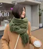 Bufanda Tonglu para Mujer Otoño e Invierno al por Mayor Color Sólido Gris Gris Lana Cachemira Bufanda Doble Uso Larga Chal para Hombre