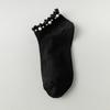 Calcetines de Verano para Mujer Delgados ins de Moda Encaje de Perlas Calcetines Cortos Transpirables Absorbentes de Sudor Boca Baja Calcetines de Mujer Medias de Verano