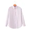 Venta al por mayor para comercio exterior 2026 moda europea y americana versátil casual simple todo algodón con botones camisa de rayas para mujer M87067