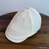 Boné Retrô Xadrez Estilo Japonês Secagem Rápida Fino para Mulheres, Boina Versátil Estilo Britânico Afina o Rosto, Boina Newsboy