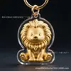 Llavero Personalizado de Imagen de Cómic de Animales Langosta Ciervo León Lámina de Oro Puro Regalo de Aniversario Souvenir
