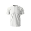 ¡Malla transpirable por todas partes! ¡UPF40+! Camiseta deportiva casual de manga corta, color liso, con tejido de alta tecnología para protección solar en verano