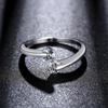 Anillo de Circonita Elegante Lindo de Mano Rápida de TikTok Temperamento Doble Diamante Anillo de Plata Anillo Volador Abierto de Plata para Dedo para Mujer
