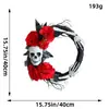 Musgo Cruzado Halloween Gato Lunar Guirnalda Colgante de Puerta Rama Seca Festiva Gatito Ratán Anillo Decoración de Atmósfera