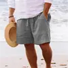 Pantalones Cortos Deportivos Casual Personalizados para Hombre de Vacaciones Algodón Lino Transpirables Cómodos Pantalones Cortos Rectos para Hombre Transfronterizos Europeos Americanos Hombres
